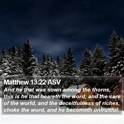 Matthew 13:22 ASV Bible Verse Image