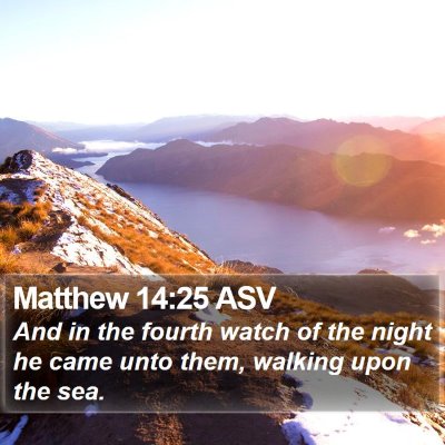 Matthew 14:25 ASV Bible Verse Image