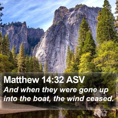 Matthew 14:32 ASV Bible Verse Image