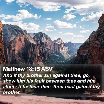 Matthew 18:15 ASV Bible Verse Image