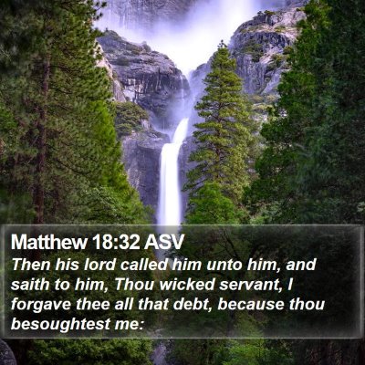 Matthew 18:32 ASV Bible Verse Image
