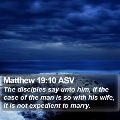 Matthew 19:10 ASV Bible Verse Image