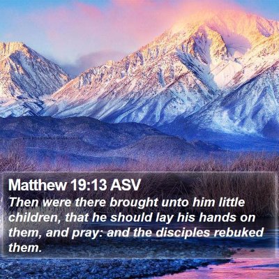 Matthew 19:13 ASV Bible Verse Image