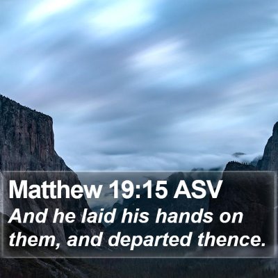 Matthew 19:15 ASV Bible Verse Image