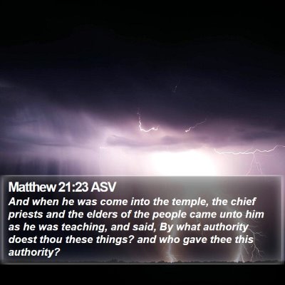 Matthew 21:23 ASV Bible Verse Image