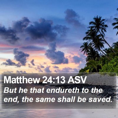 Matthew 24:13 ASV Bible Verse Image