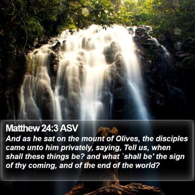 Matthew 24:3 ASV Bible Verse Image