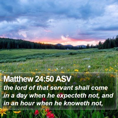 Matthew 24:50 ASV Bible Verse Image