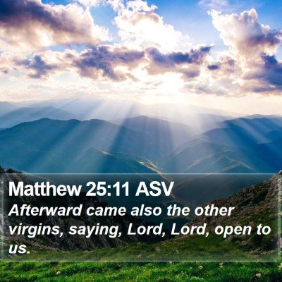 Matthew 25:11 ASV Bible Verse Image