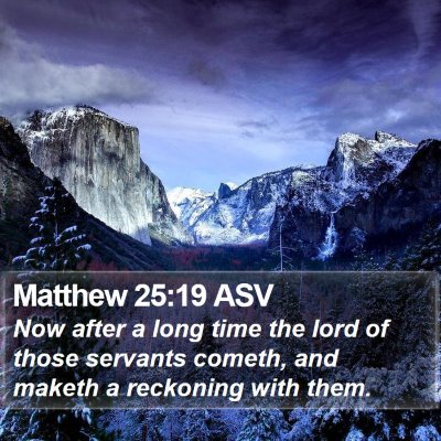 Matthew 25:19 ASV Bible Verse Image
