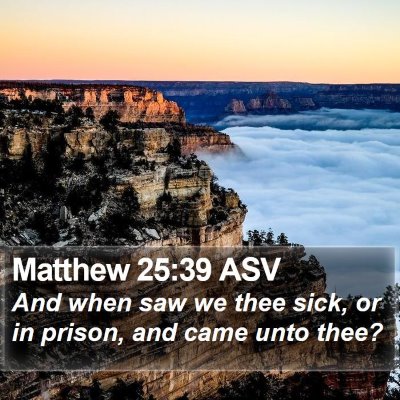 Matthew 25:39 ASV Bible Verse Image