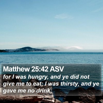 Matthew 25:42 ASV Bible Verse Image