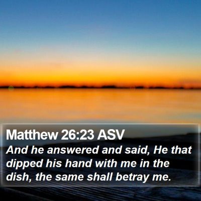Matthew 26:23 ASV Bible Verse Image