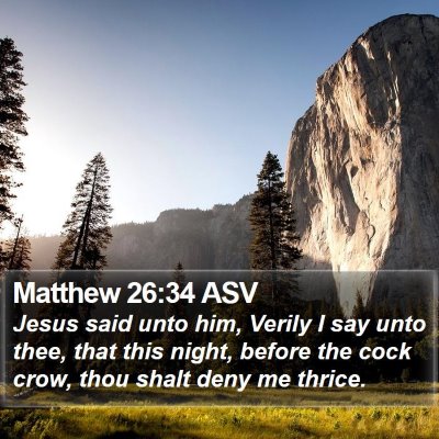Matthew 26:34 ASV Bible Verse Image