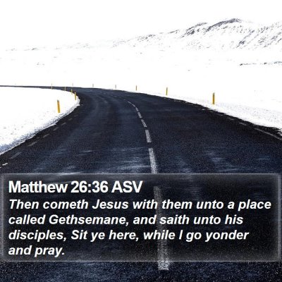 Matthew 26:36 ASV Bible Verse Image
