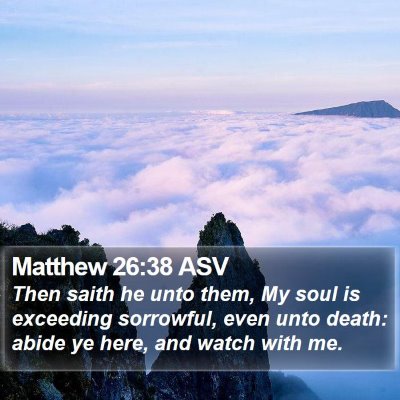 Matthew 26:38 ASV Bible Verse Image