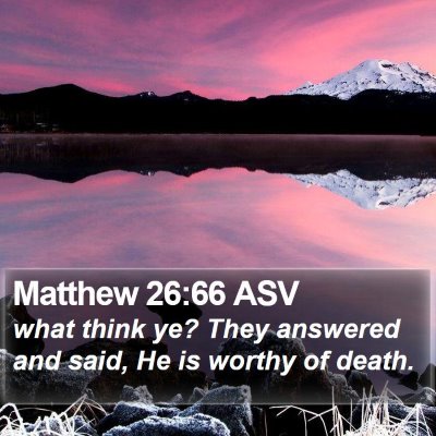 Matthew 26:66 ASV Bible Verse Image