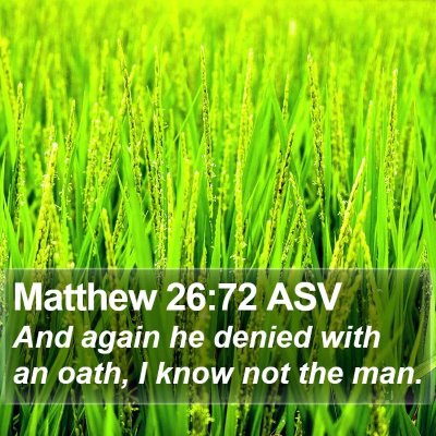 Matthew 26:72 ASV Bible Verse Image