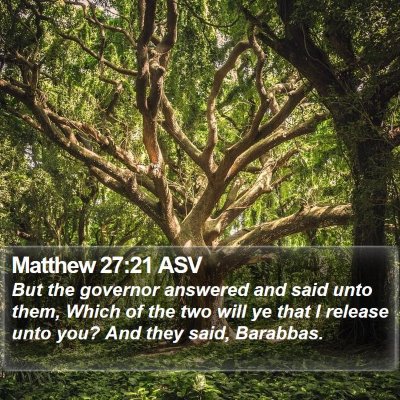 Matthew 27:21 ASV Bible Verse Image