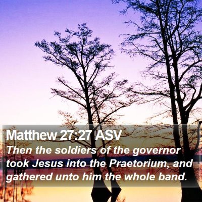Matthew 27:27 ASV Bible Verse Image