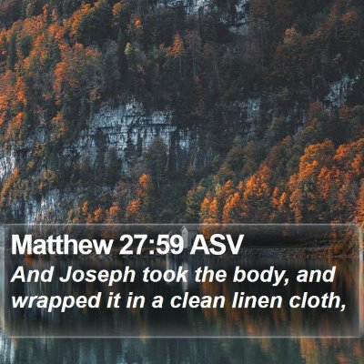 Matthew 27:59 ASV Bible Verse Image