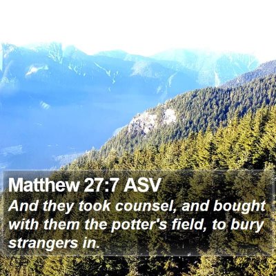 Matthew 27:7 ASV Bible Verse Image