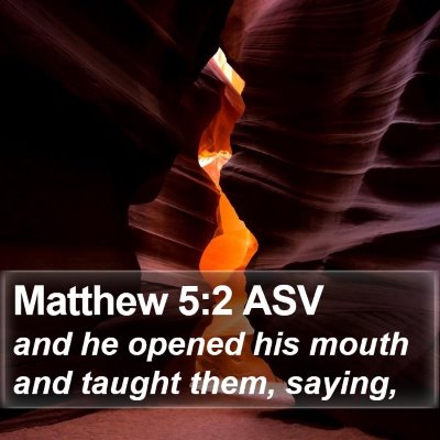 Matthew 5:2 ASV Bible Verse Image