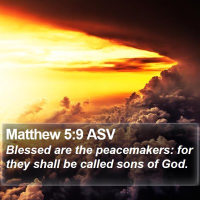 Matthew 5:9 ASV Bible Verse Image