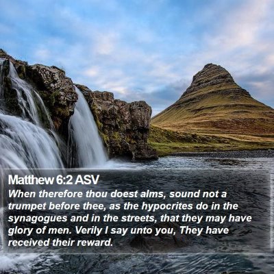 Matthew 6:2 ASV Bible Verse Image