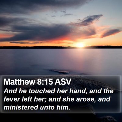 Matthew 8:15 ASV Bible Verse Image