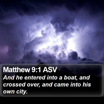 Matthew 9:1 ASV Bible Verse Image