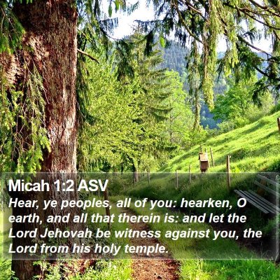 Micah 1:2 ASV Bible Verse Image