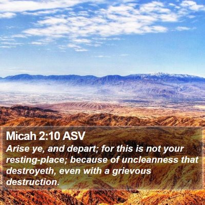 Micah 2:10 ASV Bible Verse Image