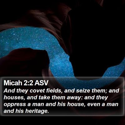 Micah 2:2 ASV Bible Verse Image