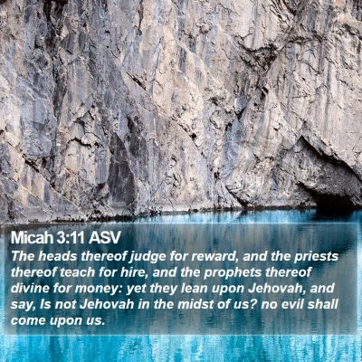 Micah 3:11 ASV Bible Verse Image