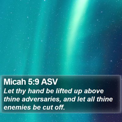 Micah 5:9 ASV Bible Verse Image