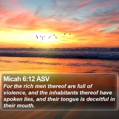 Micah 6:12 ASV Bible Verse Image