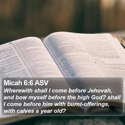 Micah 6:6 ASV Bible Verse Image