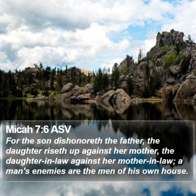Micah 7:6 ASV Bible Verse Image