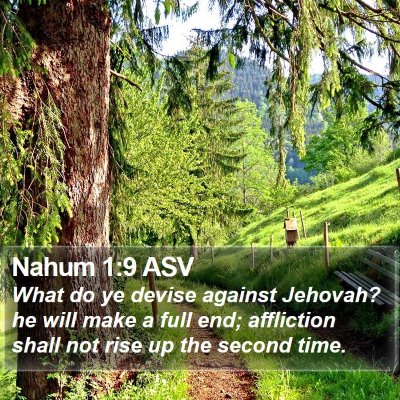 Nahum 1:9 ASV Bible Verse Image
