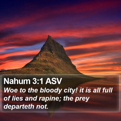 Nahum 3:1 ASV Bible Verse Image