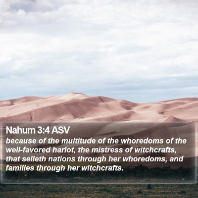 Nahum 3:4 ASV Bible Verse Image