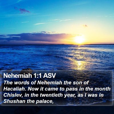 Nehemiah 1:1 ASV Bible Verse Image