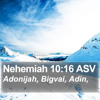 Nehemiah 10:16 ASV Bible Verse Image