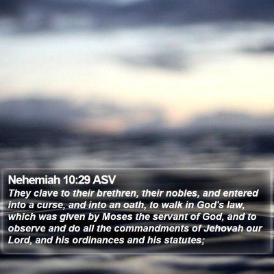 Nehemiah 10:29 ASV Bible Verse Image