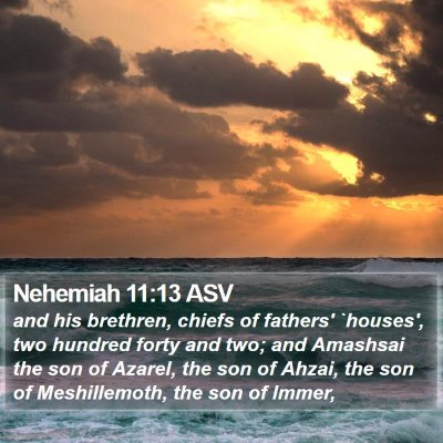 Nehemiah 11:13 ASV Bible Verse Image
