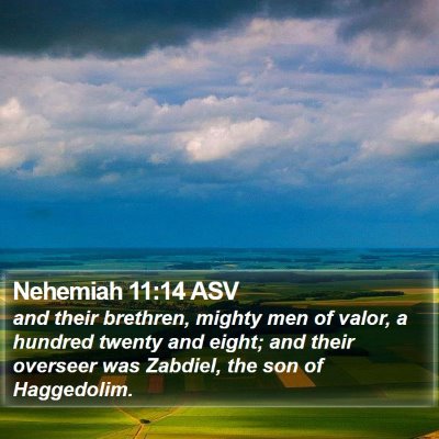 Nehemiah 11:14 ASV Bible Verse Image