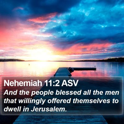 Nehemiah 11:2 ASV Bible Verse Image