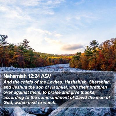 Nehemiah 12:24 ASV Bible Verse Image