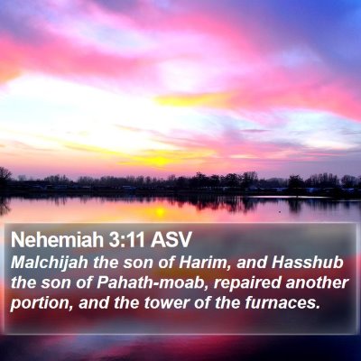 Nehemiah 3:11 ASV Bible Verse Image
